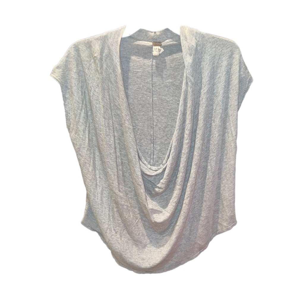 Gray Scoop Neck Blouse